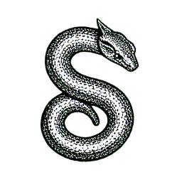 Serpente venenosa (1-Bit) — sprite pixel art 256×256