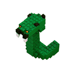 Serpente venenosa (Voxel) — sprite pixel art 256×256