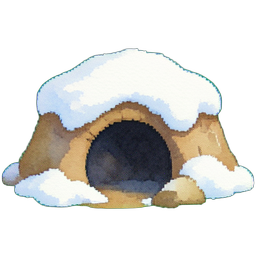 雪覆盖的洞穴 — 256×256 像素游戏素材
