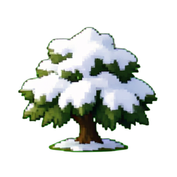 雪地灌木浆果 — 256×256 像素游戏素材