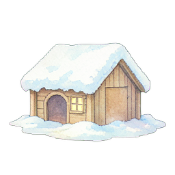 雪覆盖的动物巢穴 — 256×256 像素游戏素材