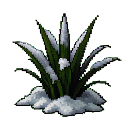 雪覆盖的草簇 — 256×256 像素游戏素材