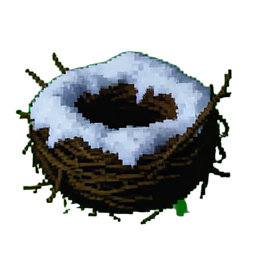 雪地鸟巢 — 256×256 像素游戏素材