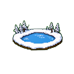 雪覆盖的池塘小 — 256×256 像素游戏素材