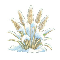 雪覆盖的芦苇丛 — 256×256 像素游戏素材