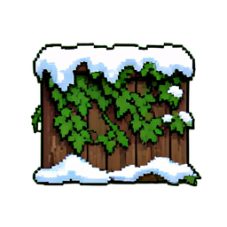 雪覆盖的藤蔓墙 — 256×256 像素游戏素材