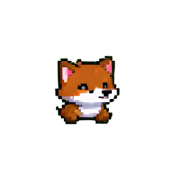 Kit de raposa de neve — sprite pixel art 256×256