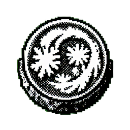 Snow Globe (1-Bit) - 256x256 pixel art sprite