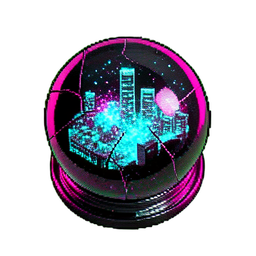Snow Globe (Cyberpunk) - 256x256 pixel art sprite