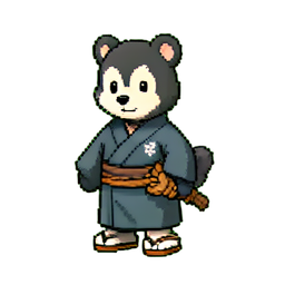 雪猿の浸漬 — 256×256 ピクセルアートスプライト