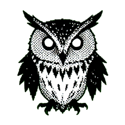 Snow Owl (1-Bit) - 256x256 pixel art sprite