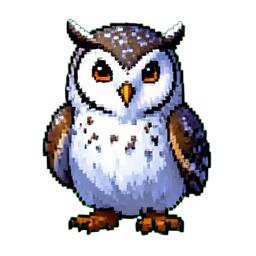 Snow Owl — 256×256 pixel art sprite