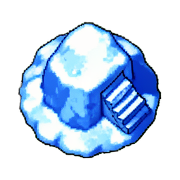 눈 더미 (16비트) — 256×256 픽셀 아트 스프라이트