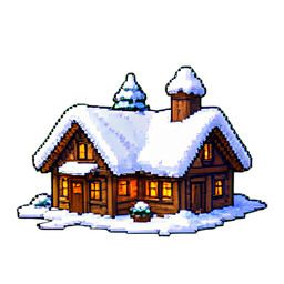 Snow Village - 256x256 pixel art sprite