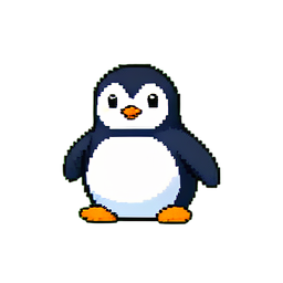 Pingouin de neige — sprite pixel art 256×256