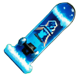 Snowboard Freestyle Deck — 256×256 pixel art sprite