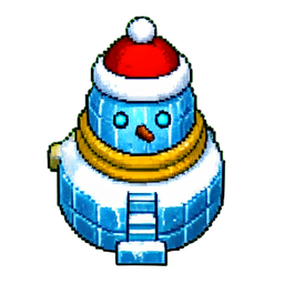 Hombre de nieve (16-bit) — sprite pixel art 256×256
