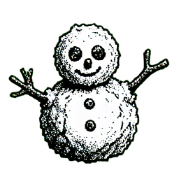 눈사람 (1비트) — 256×256 픽셀 아트 스프라이트