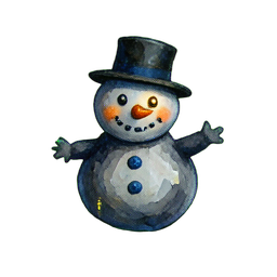 Snowman (Atmospheric) - 256x256 pixel art sprite