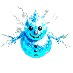 Schneemann (VFX) — 256×256 Pixel-Art-Sprite