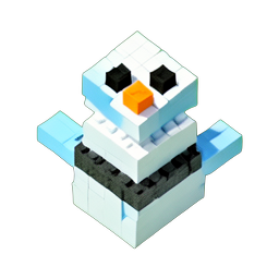 Snowman (Voxel) - 256x256 pixel art sprite