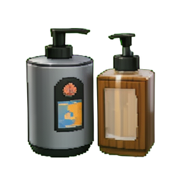 Seifenspender-Set — 256×256 Pixel-Art-Sprite