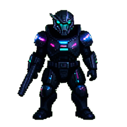 Raumschiff-Kommandant — 256×256 Pixel-Art-Sprite