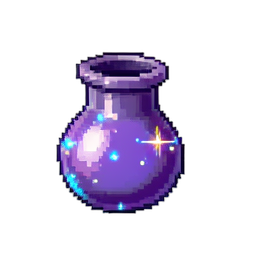 Glänzende Angriffspotion — 256×256 Pixel-Art-Sprite