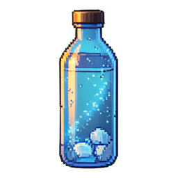 闪亮的瓶装水 — 256×256 像素游戏素材