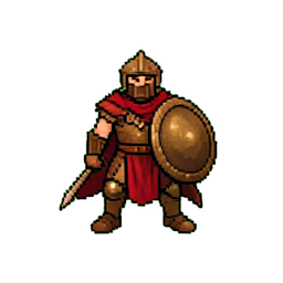 Spartan Warrior (16-Bit) - 256x256 pixel art sprite