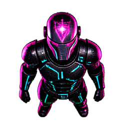 Spartan Warrior (Cyberpunk) - 256x256 pixel art sprite