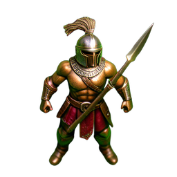 Guerrero espartano (HD-2D) — sprite pixel art 256×256
