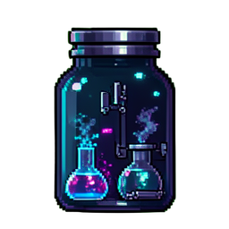 Frasco de espécime formaldeído — sprite pixel art 256×256