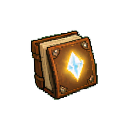 Brilho Flutuante do Livro de Feitiços — sprite pixel art 256×256