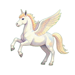 精霊ペガサス — 256×256 ピクセルアートスプライト