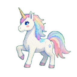 Unicorne spirituel — sprite pixel art 256×256