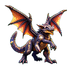Geist-Wyvern — 256×256 Pixel-Art-Sprite