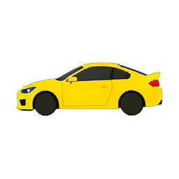 黄色跑车 — 256×256 像素游戏素材
