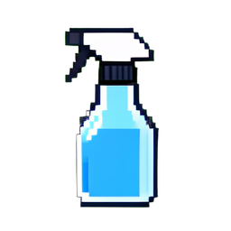 Bouteille pulvérisatrice — sprite pixel art 256×256