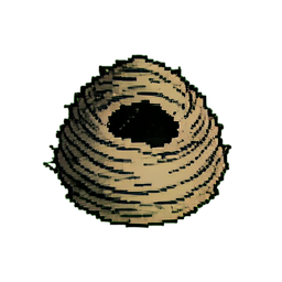 Ruche d'abeilles du printemps — sprite pixel art 256×256