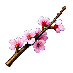 غصن كرز — رسم بكسل 256×256