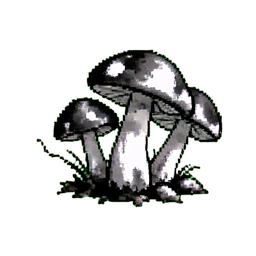 Spring Mushroom Cluster — 256×256 pixel art sprite