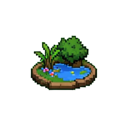 Petite mare de printemps — sprite pixel art 256×256