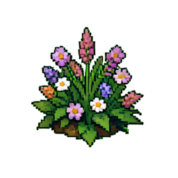 Grappe de roseaux de printemps — sprite pixel art 256×256