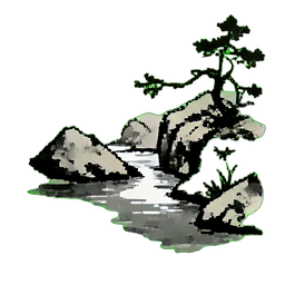 春の小川 — 256×256 ピクセルアートスプライト