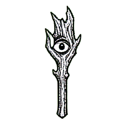 Druide du Bâton (1-bit) — sprite pixel art 256×256