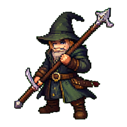 Staff Druid - 256x256 pixel art sprite