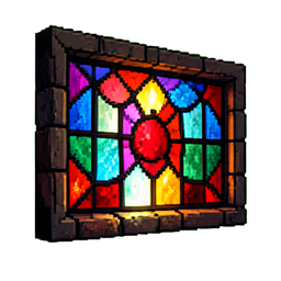 Stained Glass Wall — 256×256 pixel art sprite