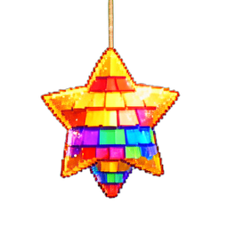 Suspension de piñata — sprite pixel art 256×256