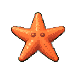 Fünfarmiger Seestern — 256×256 Pixel-Art-Sprite